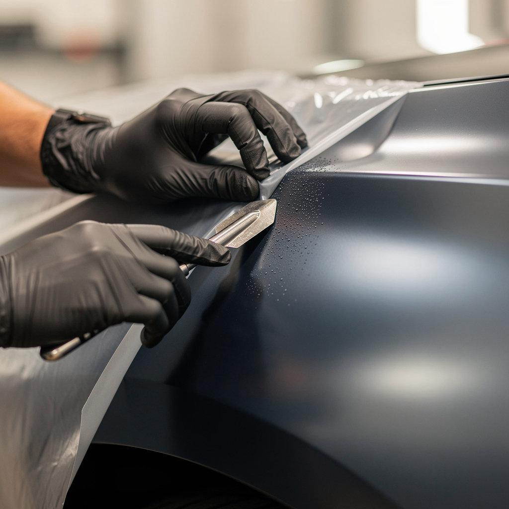 Limitless Creations vehicle wrap service in Goleta, showcasing a custom color change on a car